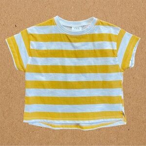 ZARA Baby Striped T-Shirt, yellow